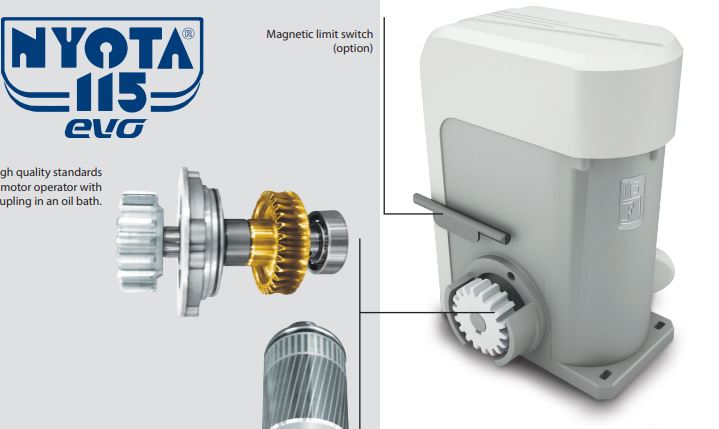 FADINI NYOTA 1850 KGS 115 EVO– Motor de Cremallera para puertas corredizas.